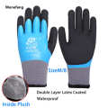 Wenefang 1Pair Winter Waterproof Work Safety Thermal Gloves Anti-Skidding Latex Rubber Garden Gloves For Worker Builder Hands Protection. 