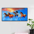 Seven Horse Vastu Art Printed in Hard Wood Frame. 