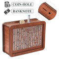 Wooden Piggy Bank for Adult Kids, Money Box with Counter, Reusable Money Box with Counting Target -E. 