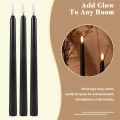 NAMUNY 6Pcs Flameless Black Taper Candles Flickering with 10-Key Remote Timer, Battery Operated LED Candlesticks Window Candles. 
