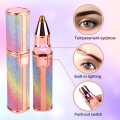2 In 1 Electric Eyebrow Trimmer Makeup Painless Eye Brow Epilator Mini Shaver Razors Women Portable Facial Body Hair Remover. 