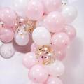 Pink Theme Balloon Backdrop set with White & Golden Balloons. 