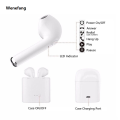 Wenefang 【New Innovation】I7 Mini Wireless Bluetooth Earphone 5.0 Stereo Earbuds Headset Sports Headphones With Charging Box For Smart Phone. 