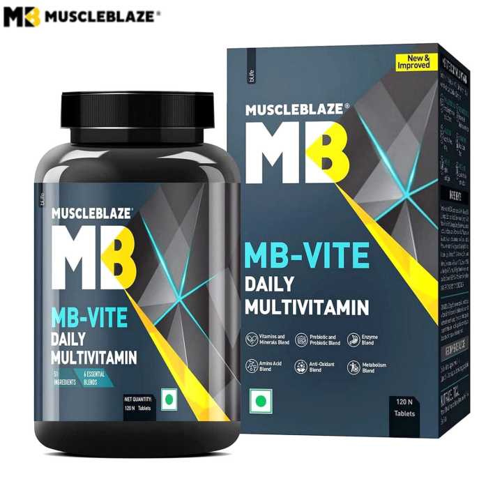 MuscleBlaze Multivitamin 120 Tablets With Zinc Vitamin C Biotin Added Minerals For Immunity Bone & Joints Support Health