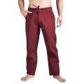 Linen Fabric Loose Fit Drawstring Straight Pant For Men - Multicolor | Fashion Draestring Straight Pant For Men. 
