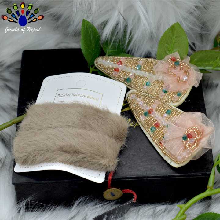 Jewels of Nepal- Combo of Teen Style Hair Clip Set For Women- 4 pcs