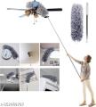 Microfiber Feather Duster Bendable & Extendable Fan Cleaning Duster with 100 inches Expandable Pole Handle Washable Duster for High Ceiling Fans, Window Blinds, Furniture (Grey). 
