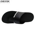 Geox Black Artie A Pure Leather Slippers For Men. 