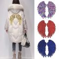 Clothing Accessories Rainbow Feather Wings Dreamy Self Adhesive Sequin Patches Sew Shiny Clothes DIY Appliques. 