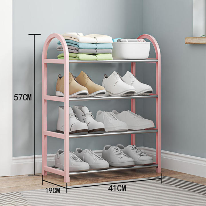 Pp+Steel%20Pipe%20Shoe%20Organizer%20Convenient%20%20Black/White/Pink%2057%20*%2019%20*%2041cm%20Hanging%20Shoe%20Rack%20Space-Saving%20Shoe%20Storage%20for%20Home%20Organization%20Entryway%20Storage%20Bedroom%20Furniture%20Apartment%20Living%20Shoe%20-%20Image%203