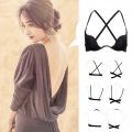 Backless Invisible Plunge Bra Gathered Bra Bralette Underwear Deep V Push Up Women Bras Party Underwear Seamless Bra. 