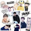 3 Pieces Self Cut BTS Suga Min Yoong Stickers And Posters In A4 Glossy White Background. 
