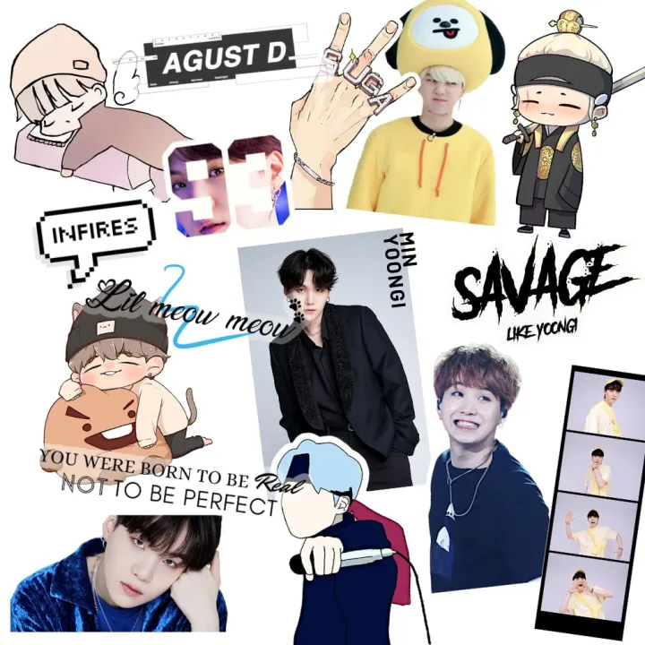 3%20Pieces%20Self%20Cut%20BTS%20Suga%20Min%20Yoong%20Stickers%20And%20Posters%20In%20A4%20Glossy%20White%20Background%20-%20Image%203
