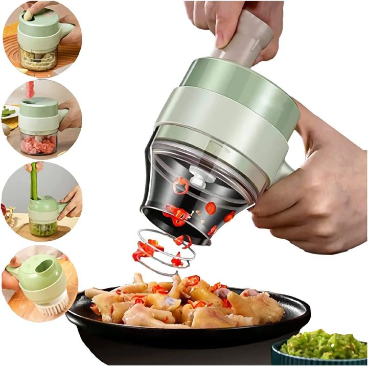 4 In 1 Rechargeable Handheld Vegetable Cutter Set Multifunctional Wireless Grinder | Daraz.com.np