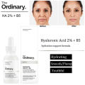 The Ordinary Hyaluronic Acid 2% + B5 For Glowing Skin And Fines Lines Daily Hydrating Face Serum With Dry , Normal & Oily Skin , Genuine Product 30 ML. 