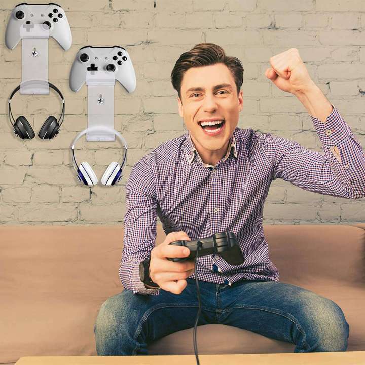 Universal%20Wall%20Mounted%20Acrylic%20Headset%20Stand%20Hanger%20Game%20Controller%20Holder%20Space%20Saving%20Gamepad%20Holder%20Wall%20Mount%20For%20PS4/Xbox%20-%20Image%206