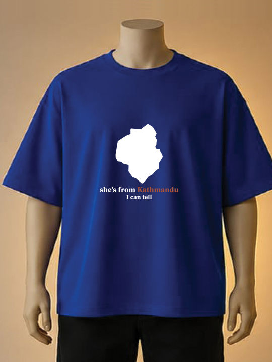 "She's%20From%20Kathmandu%20I%20Can%20Tell"%20Graphic%20T-Shirt-Black,%20Blue,%20Maroon%20-%20Image%202