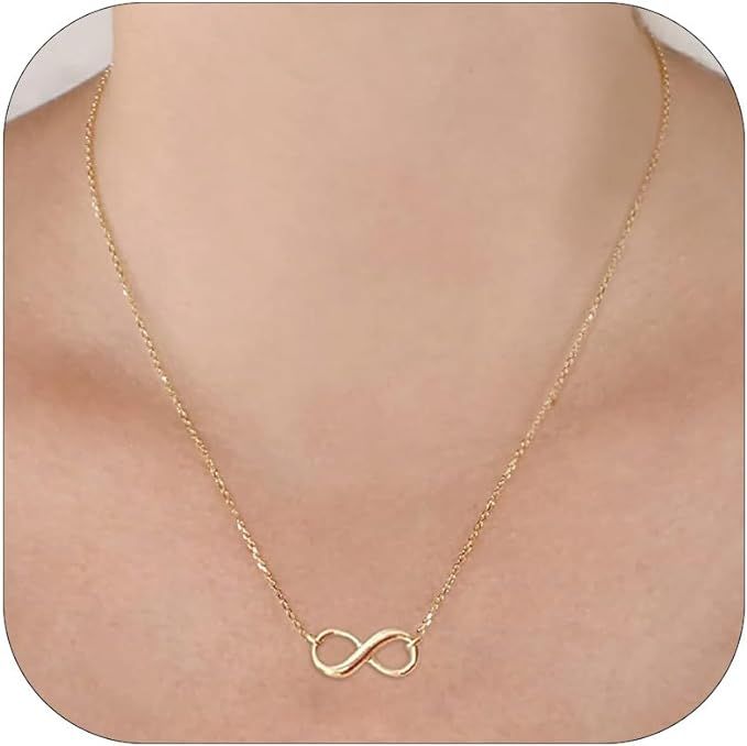 1 Piece Infiinity Sign /Sign 8 Necklaces for Women Horizontal 8 Pendant Necklace Silver Love Heart Necklace