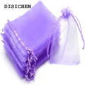 DISICHEN Profesional 50pcs Sheer Transparent Chiffon Organza Bags Christmas Halloween Wedding Birthday Party Candy Gift Boxes Jewelry Packaging Bags. 