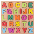 3D Colorful Wooden Square Shape Alphabet Puzzle – Educational Capital ABCD Blocks Board Toy for Baby & Toddlers. 