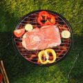 Round Barbeque Stand With Grill Foldable Camping Picnic Garden Festival Cooker Charcoal BBQ. 