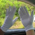 Wenefang Summer Sunscreen Spandex Gloves Women Men Thin Mittens Sun Protection White Black Etiquette Short Stretch Dressy Dance Gloves. 