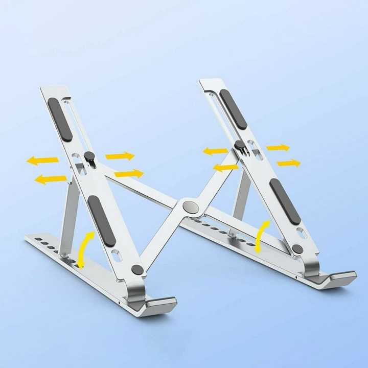 Aluminum Alloy 7-Level Adjustable Laptop Stand for 10 to 17 Inches Mackbook/Laptops