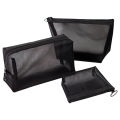 3Size Black Mesh Makeup Bag Women Transparent Cosmetic Bag Small Large Portable Storage Bags Travel Towel Organizer. 