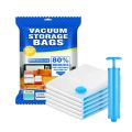 Pack of 5 Reusable Ziplock Vacuum Storage Space Saver Bags with Travel Hand Pump for Clothes | Vaccum Storage Space Saver Bag. 