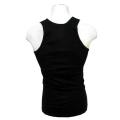 Black Plain Cotton Vest For Men. 