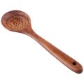 NAMUNY 1x Teak Wood Spoon Long Handle Spoon Ladle Big Rice Paddle Wooden Spoon & 6x Wooden Butter Knife Cheese Spreader. 