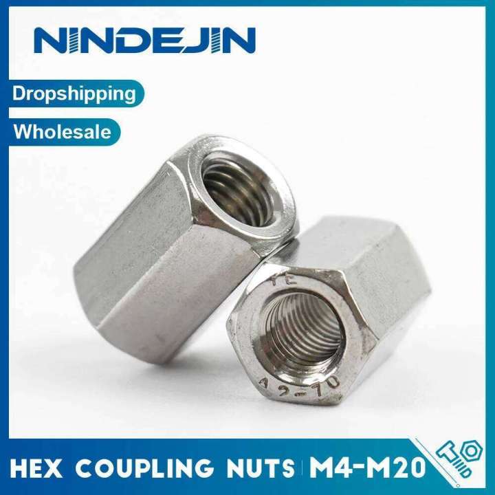 Extend Long Hex Coupling M3 M4 M5 M6 M8 M10 M12 304 Stainless Steel Standoff Rod Connector Thread Nut for Bolts Studs Screws