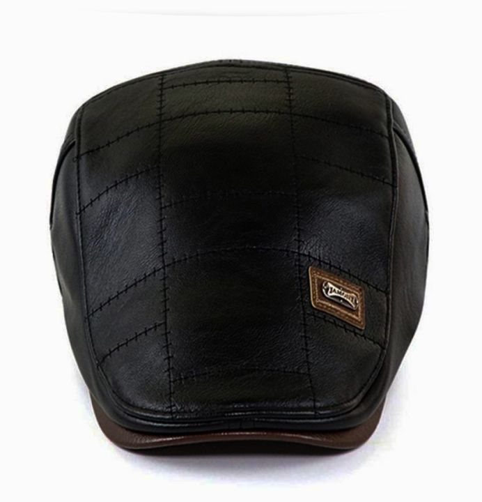 Casual%20Leather%20Skin%20Friendly%20Soft%20Classic%20Design%20Men's%20Flat%20Cap%20-%20Image%204