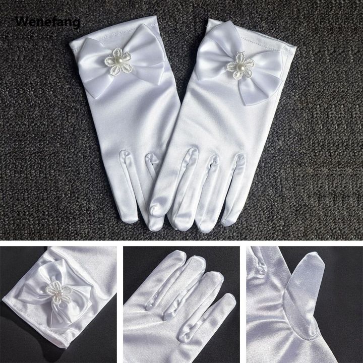 Wenefang%201Pair%20Girl%20Etiquette%20Performance%20Glove%20Satin%20Pearl%20Flower%20Lace%20Bow%20Short%20Children%20Princess%20Wedding%20Dress%20Dance%20Mitten%20-%20Image%204