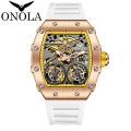 ONOLA brand fashionable business luxury waterproof automatic mechanical men's watch. 