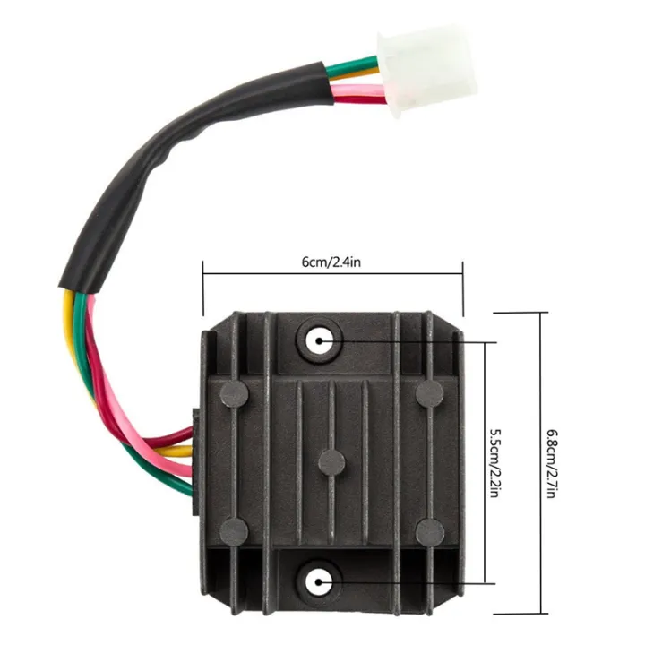 fasdaga%205X%20Universal%204%20Wire%20Full%20Wave%20Black%20Motorcycle%20Regulator%20Rectifier%2012V%20DC%20Bike%20Quad%20-%20Image%202