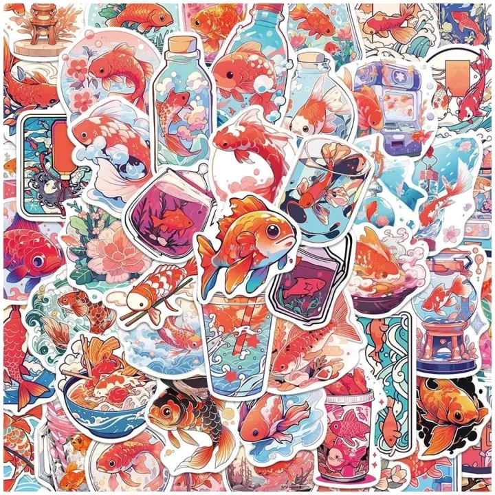 Mini%20Born%2010/30/50pcs%20Good%20Luck%20Koi%20Carp%20Stickers%20Kawaii%C2%A0Fish%20Cartoon%20SticProfesional%20ker%20Decals%20for%20Laptop%20Phone%20Notebook%20Car%20Waterproof%20Kid%20Toy%20Gift%20-%20Image%202