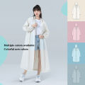 Adult Hooded Poncho One-piece Long Raincoat Reusable Men's And Women's Waterproof Raincoat Outdoor Travel Transparent Raincoat. 