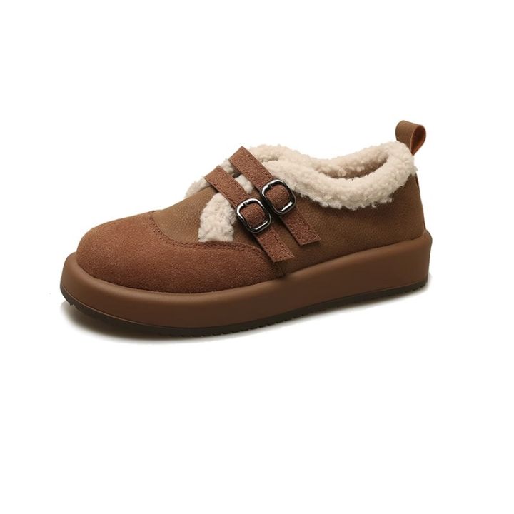Pebbles%20Nepal%20Winter%20Mary%20Jane%20Shoes%20for%20Women%20%E2%80%93%20Brown%20Fur%20Lined%20Lolita%20Flats%20with%20Double%20Strap%20Buckle%20-%20Image%204