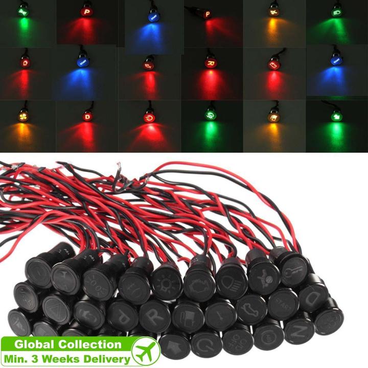 20PCS 12V LED Dash Pilot Panel Indicator Warning Light Lamp Car Boat Marine Van