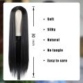 HMD Long Black Wigs for Women Middle Part Long Straight Wig Synthetic Natural Full Wig Heat Resistant Fiber Wig for Daily Party(Black, 30 Inch). 