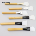 Wenefang Single Eco vegan flat makeup brush bamboo handle wood handle silicon facial mask brush for mask bowl set. 