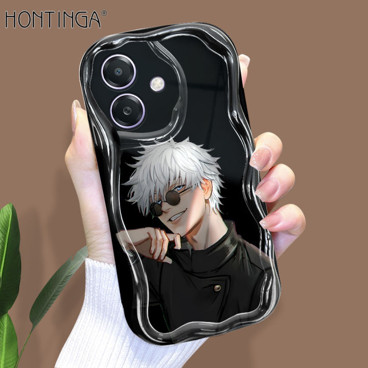 Hontinga for OPPO A3x Back Cover Anime Cartoon Phone Case Cream Texture Wavy Edge Soft Mobile Cover