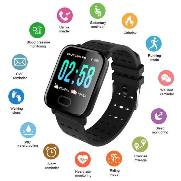 M20 Waterproof BT Smart Watch Men Women Heart Rate Fitness