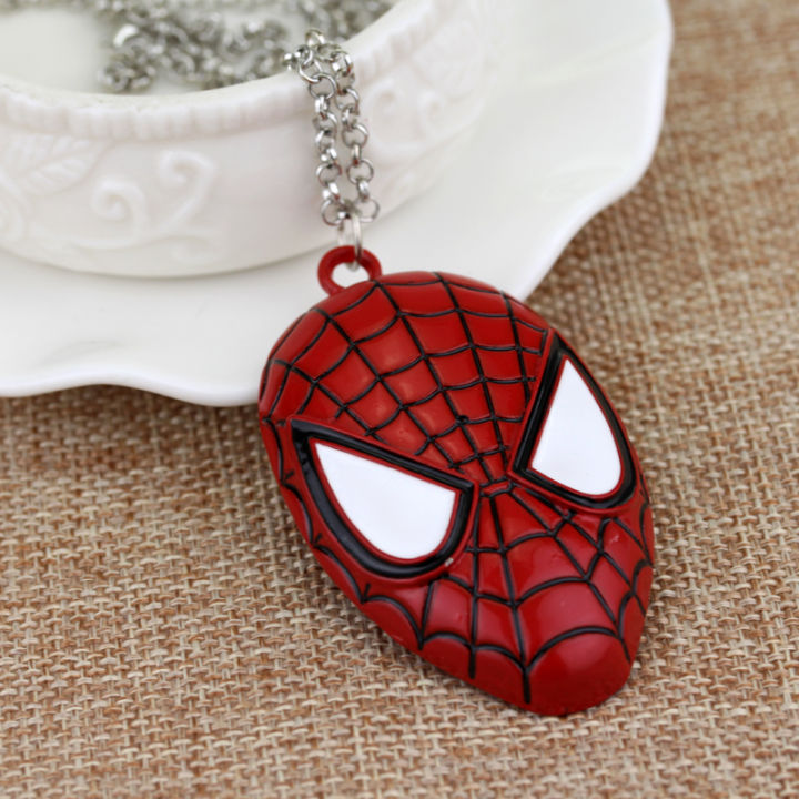 New%20Avengers%20Superhero%20Spiderman%20Necklace%20Trendy%20Vintage%20Jewelry%20Accessories%20for%20Women%20Man%20Classic%20Spider%20Man%20Mask%20Necklace%20-%20Image%204