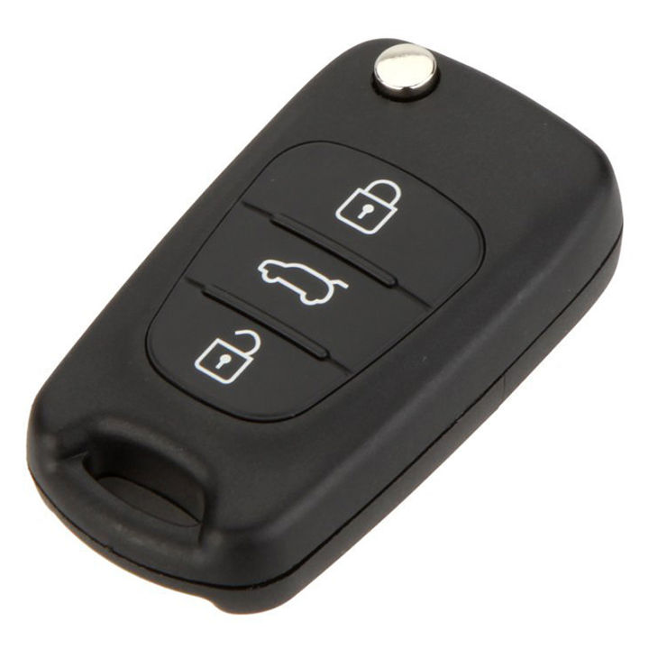Replacement 3 Button Keyless Entry Remote Control Folding Flip Car Key Fob Shell Case Combo Compatible with i20 i30