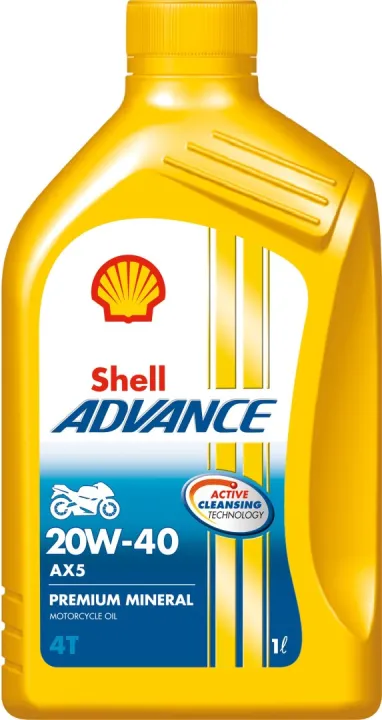 Shell%20Advance%20AX5%204T%2020W-40%20API%20SL%20Premium%20Mineral%20Motorbike%20Engine%20Oil%20(1%20L)%20-%20Image%202