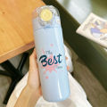 500ml Korean Stainless Steel Thermal Flask With Straw Portable Thermal Water Bottle. 