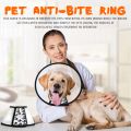 Elizabethan Dog Cat Pet Wound Healing Cone E- Collar White with Black. 