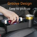 2-in-1 Car Seat Space Organizer Storage Pockets Auto Space Stowing Tidying for Cup Holder Storage/Cellphone/Wallet/Key. 